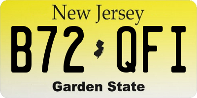 NJ license plate B72QFI