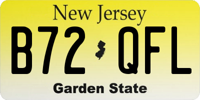 NJ license plate B72QFL