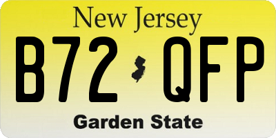NJ license plate B72QFP