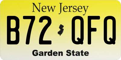 NJ license plate B72QFQ