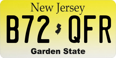 NJ license plate B72QFR