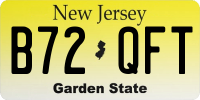 NJ license plate B72QFT