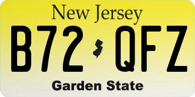 NJ license plate B72QFZ