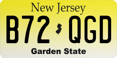 NJ license plate B72QGD