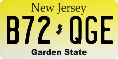 NJ license plate B72QGE