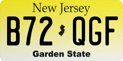 NJ license plate B72QGF