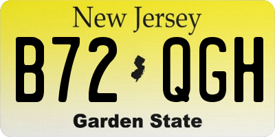 NJ license plate B72QGH
