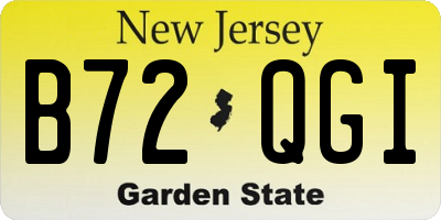 NJ license plate B72QGI