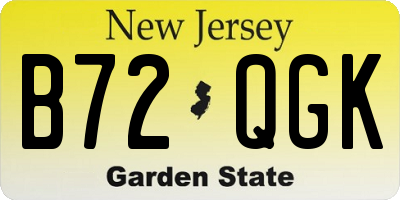 NJ license plate B72QGK