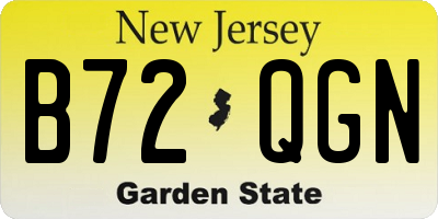 NJ license plate B72QGN