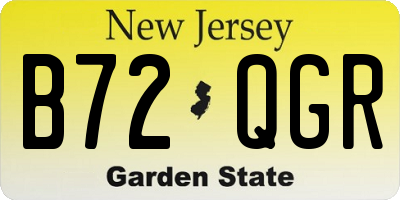 NJ license plate B72QGR