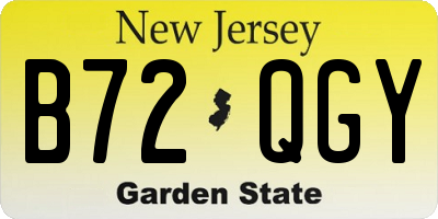 NJ license plate B72QGY