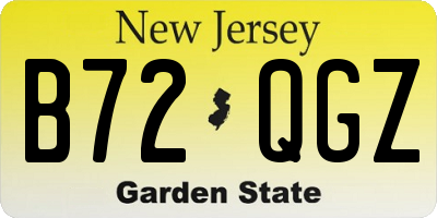 NJ license plate B72QGZ