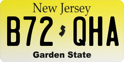 NJ license plate B72QHA