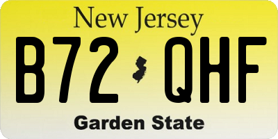 NJ license plate B72QHF