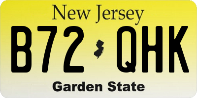 NJ license plate B72QHK