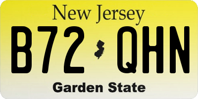 NJ license plate B72QHN