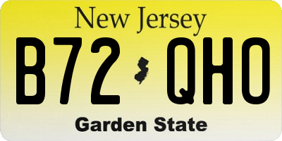 NJ license plate B72QHO