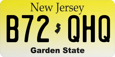 NJ license plate B72QHQ