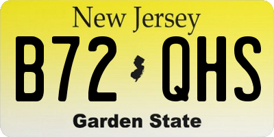 NJ license plate B72QHS