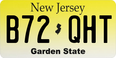 NJ license plate B72QHT
