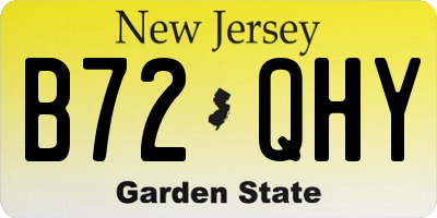 NJ license plate B72QHY