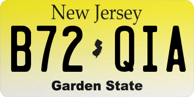 NJ license plate B72QIA