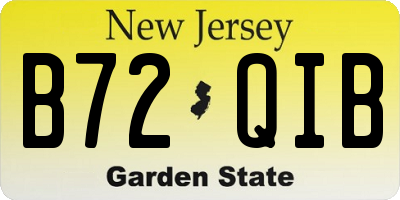 NJ license plate B72QIB