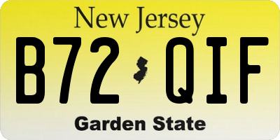NJ license plate B72QIF