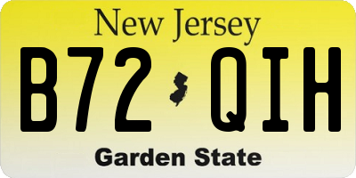 NJ license plate B72QIH