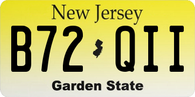 NJ license plate B72QII