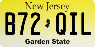 NJ license plate B72QIL