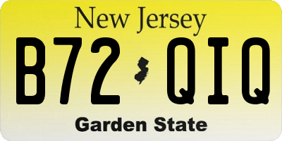 NJ license plate B72QIQ
