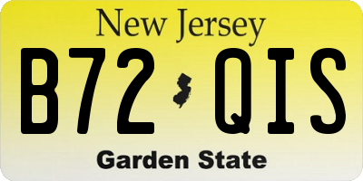 NJ license plate B72QIS