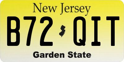 NJ license plate B72QIT