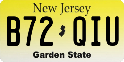NJ license plate B72QIU