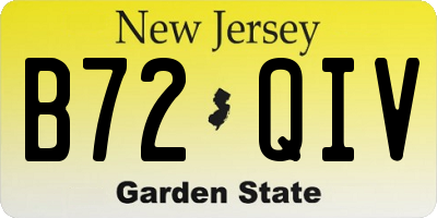 NJ license plate B72QIV