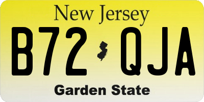 NJ license plate B72QJA