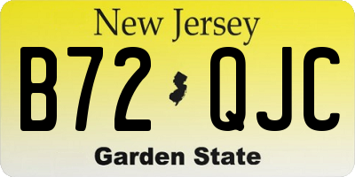 NJ license plate B72QJC