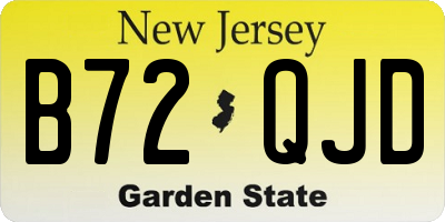 NJ license plate B72QJD