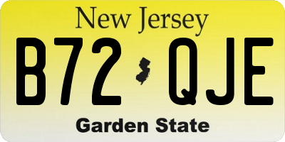 NJ license plate B72QJE