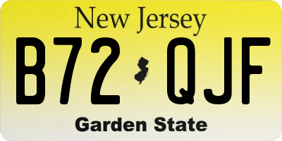 NJ license plate B72QJF