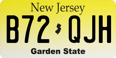 NJ license plate B72QJH