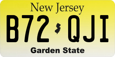 NJ license plate B72QJI