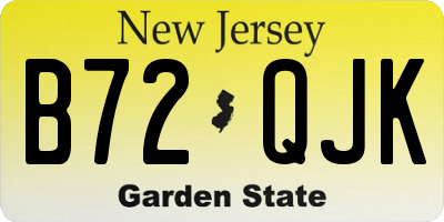 NJ license plate B72QJK