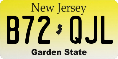 NJ license plate B72QJL