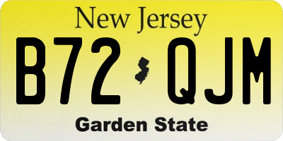 NJ license plate B72QJM