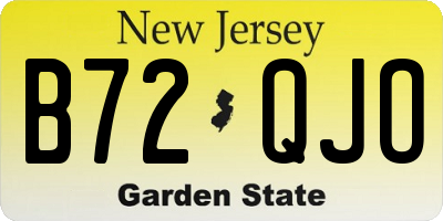 NJ license plate B72QJO