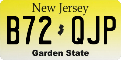 NJ license plate B72QJP