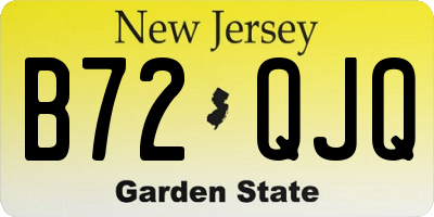 NJ license plate B72QJQ